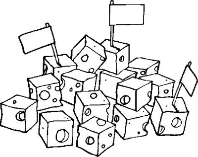 Cheese Cubes Coloring Page
