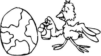 Chick Painting Egg Coloring Page