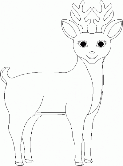 Christmas Reindeer Coloring Page