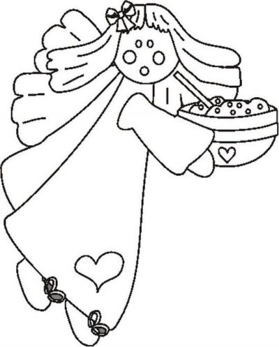 Cookingangelbw Coloring Page