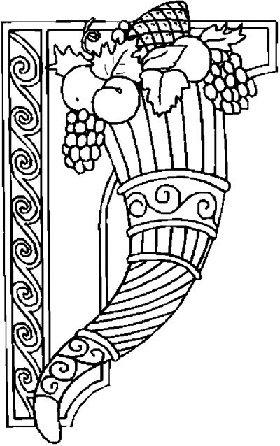 Cornucopia Border Coloring Page