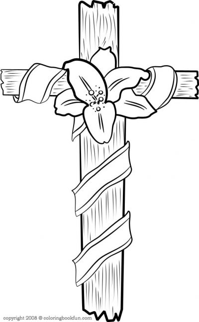Cross Lilie Coloring Page