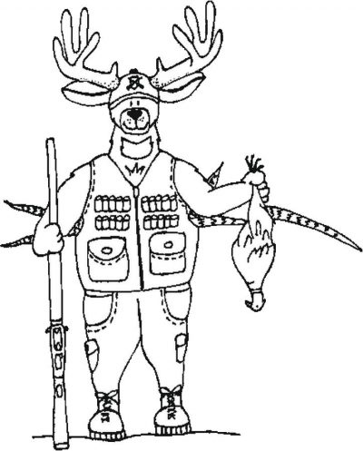 Deer Hunting Coloring Page