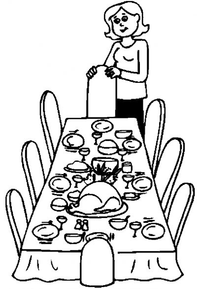 Dinner Table Coloring Page