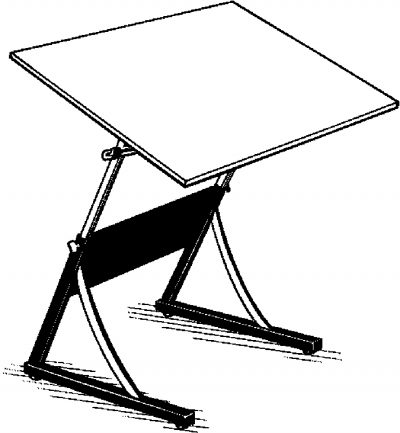 Drafting Table Coloring Page