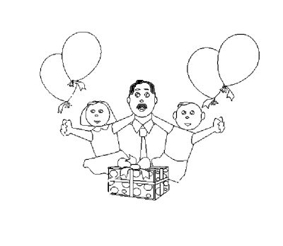 Father&#8217;s Day Celebration Coloring Page