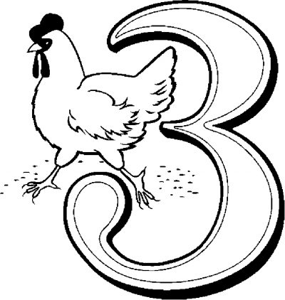 French Hens Coloring Page