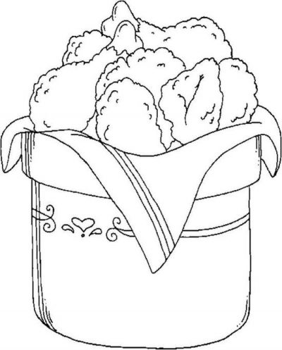 Fried Chicken Coloring Page