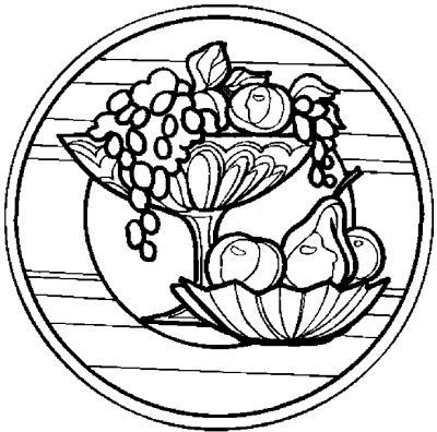 Fruit Bowls Coloring Page