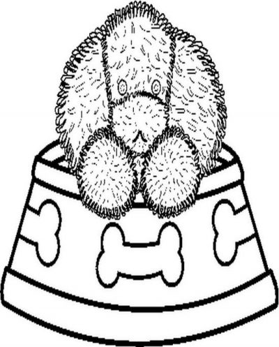 Fuzzypupbowlbw Coloring Page