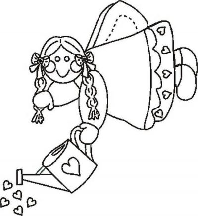 Gardeningangelbw Coloring Page