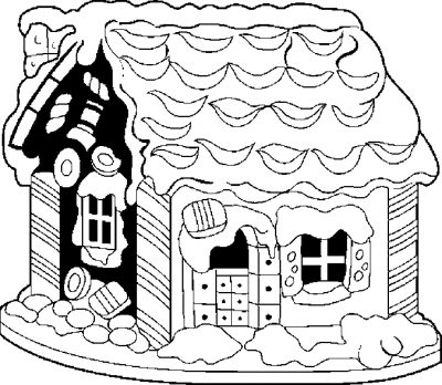 Ginger Bread House Coloring Page