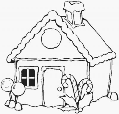 Gingerhouse Christmas Coloring Page