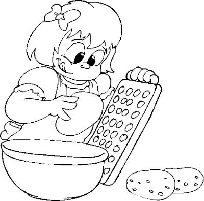 Girl Grating Potatoes Coloring Page