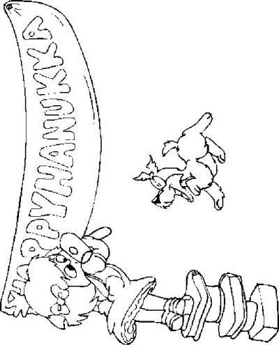Girl Hanging Banner Coloring Page