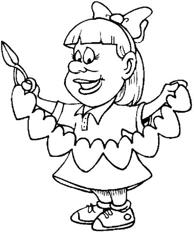 Girl &amp; Heart Cutouts Coloring Page