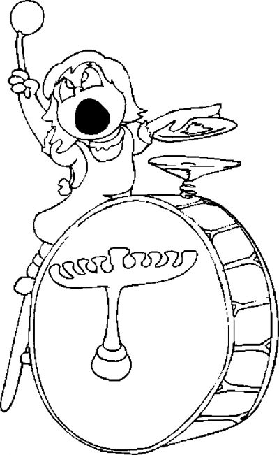 Girl Playing Drum Coloring Page