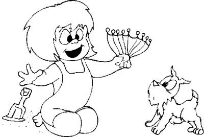 Girl With Menorah Shell Coloring Page