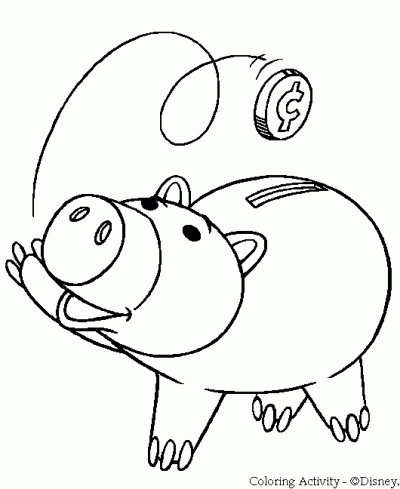 Hamm Toy Story  Coloring Page