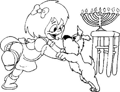 Hanukkah Dance Coloring Page