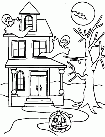 Hauntedhouse Coloring Page