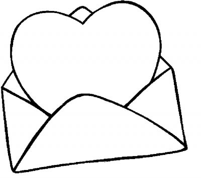 Heart In Envelope Coloring Page