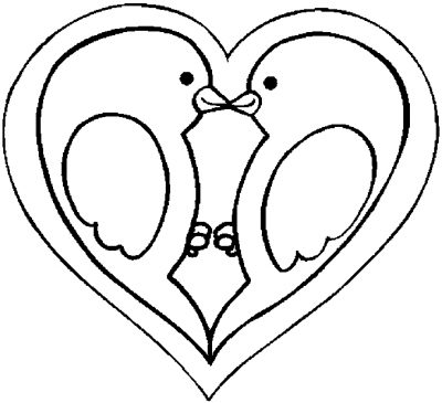 Heart With Birds Coloring Page