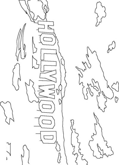 Hollywood Sign Coloring Page