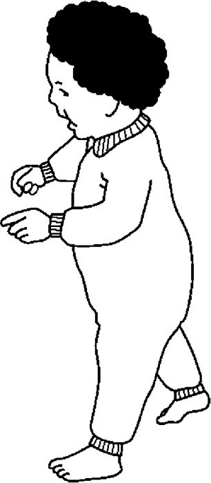 Infant Walking Coloring Page