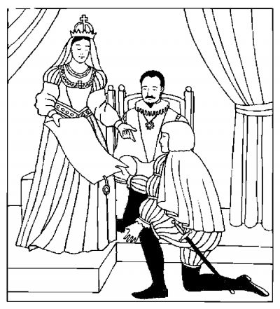 King Ferdinand &amp; Isabella Coloring Page