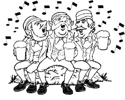 Leprechauns Singing Coloring Page