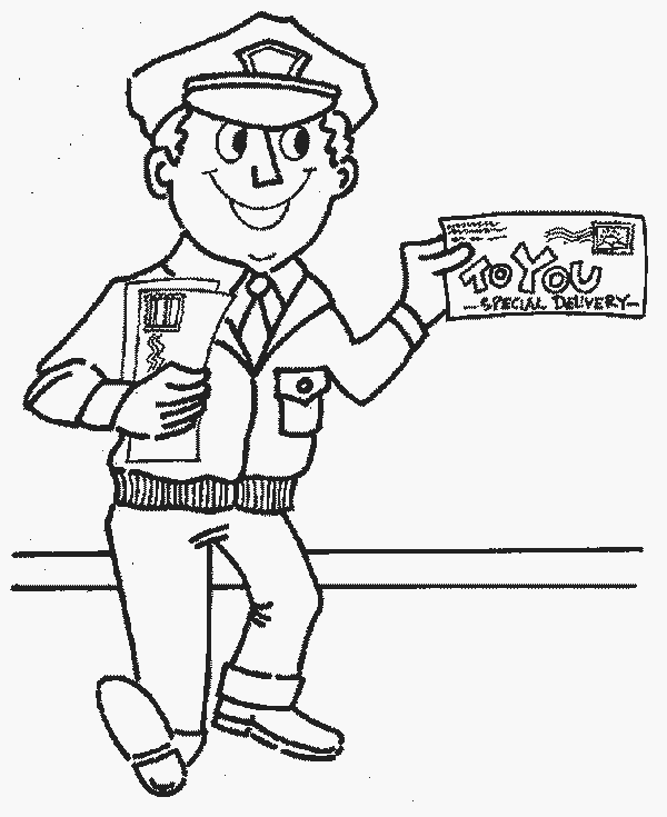 mailman hat coloring pages - photo #14