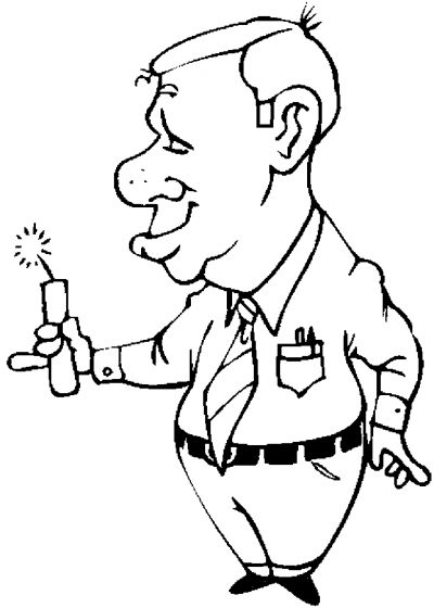 Man Holding Firecracker Coloring Page