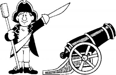 Man With Cannon Coloring Page