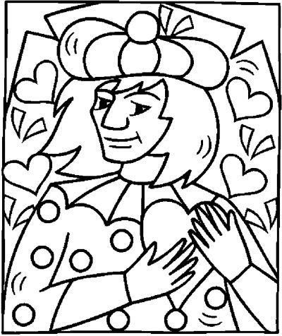 Man With Hearts Coloring Page