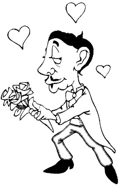 Man With Roses Coloring Page