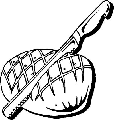 Meat &amp; Knife Coloring Page