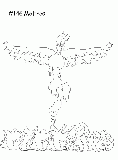 Moltres Coloring Page