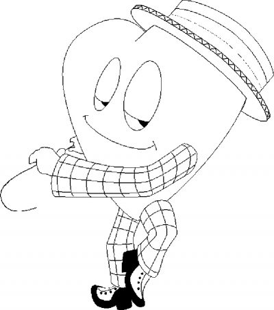 Mr Heart Coloring Page