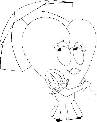 Mrs Heart Coloring Page