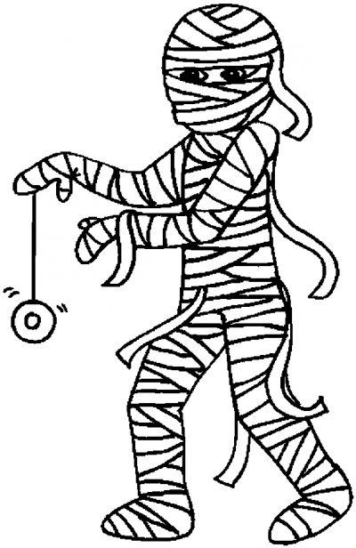 Mummy With Toy Coloring Page
