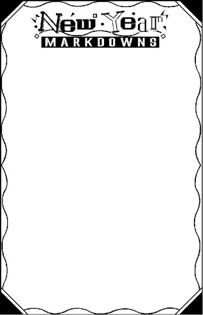New Year Markdowns Frame Happynewyear Coloring Page
