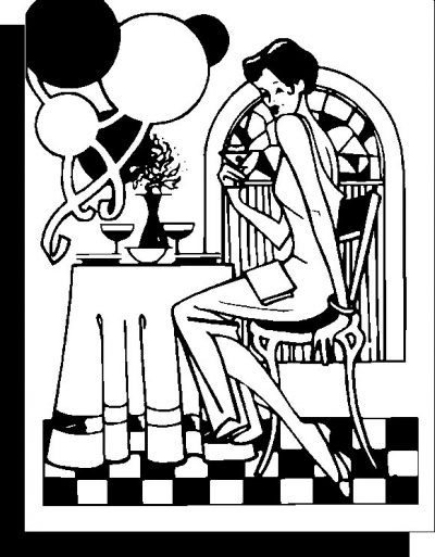 New Year Woman Dining Happynewyear Coloring Page