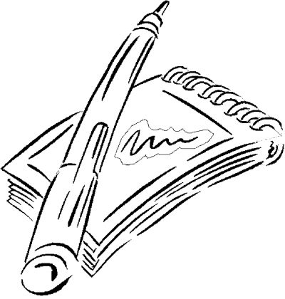 Notepad &amp; Pen Coloring Page