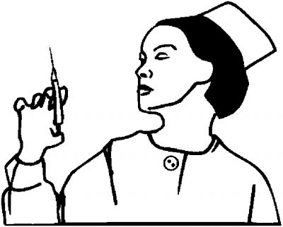 Nurse With Syringe Coloring Page