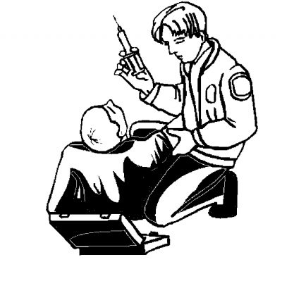 Paramedic Giving Shot Coloring Page