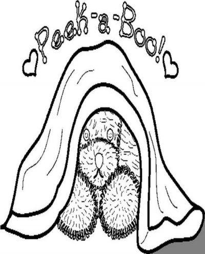 Peekaboopuptbw Coloring Page