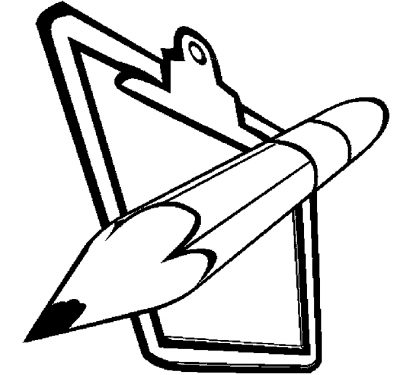 Pencil &amp; Clipboard Coloring Page