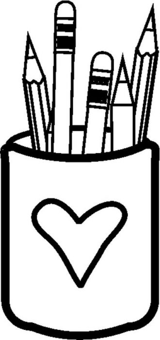 Pencilcuphrtbw Coloring Page