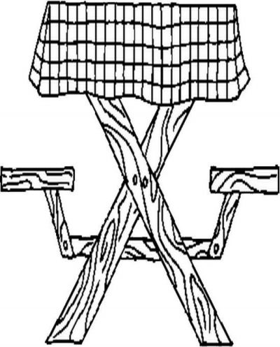 Picnic Table Coloring Page